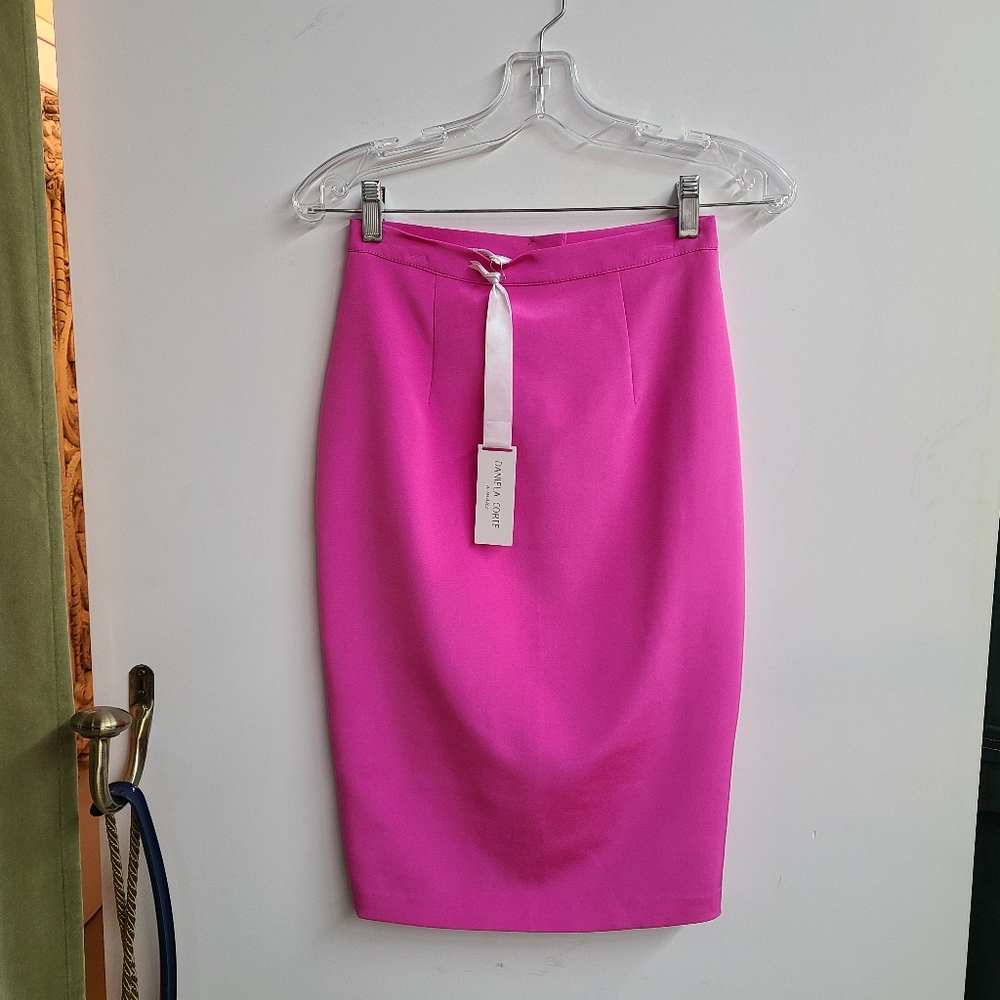 NWT Daniela Corte 100% Silk Pencil Skirt